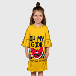 Платье клеш для девочки Oh my God!, цвет: 3D-принт — фото 2