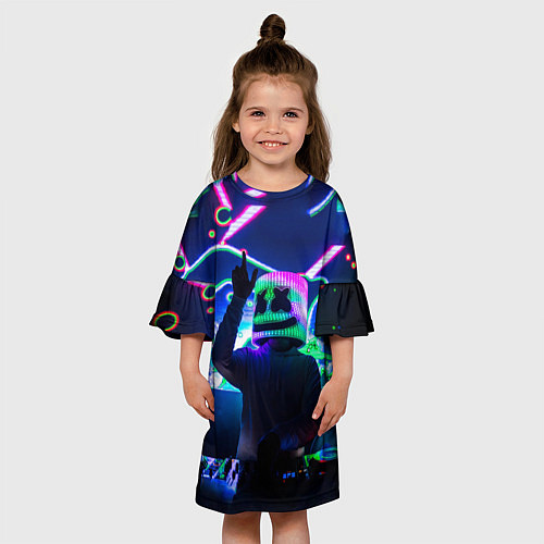 Детское платье Marshmello: Neon DJ / 3D-принт – фото 3