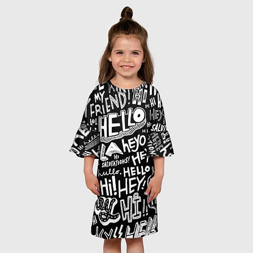 Детское платье Hello Pattern / 3D-принт – фото 3