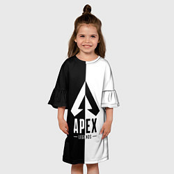 Платье клеш для девочки Apex Legends: Black & White, цвет: 3D-принт — фото 2