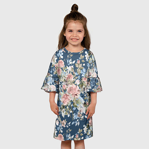 Детское платье Цветущие розы / 3D-принт – фото 3
