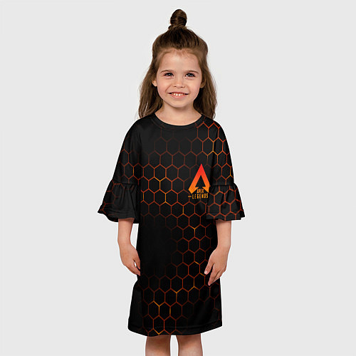 Детское платье Apex Legends: Orange Carbon / 3D-принт – фото 3
