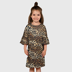 Платье клеш для девочки Шкура леопарда, цвет: 3D-принт — фото 2