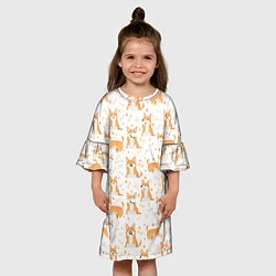 Платье клеш для девочки Вельш Корги, цвет: 3D-принт — фото 2