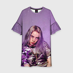 Платье клеш для девочки Billie Eilish: Violet Fashion, цвет: 3D-принт