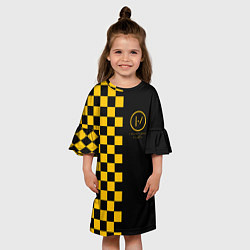 Платье клеш для девочки 21 Pilots: Yellow Grid, цвет: 3D-принт — фото 2