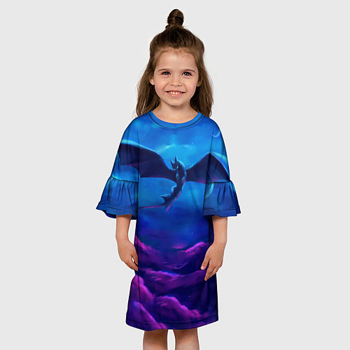 Детское платье Неоновая фурия / 3D-принт – фото 3
