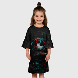 Платье клеш для девочки Marshmello: Glitch Space, цвет: 3D-принт — фото 2