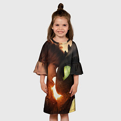 Платье клеш для девочки Любовь фурии, цвет: 3D-принт — фото 2