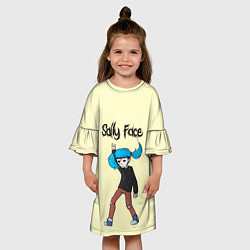 Платье клеш для девочки Sally Face: Rock You, цвет: 3D-принт — фото 2