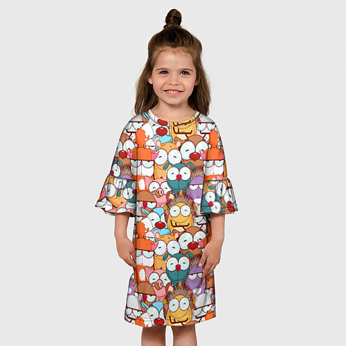 Детское платье Рожицы животных: паттерн / 3D-принт – фото 3
