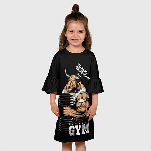 Детское платье Go heavy or go home - bull / 3D-принт – фото 3