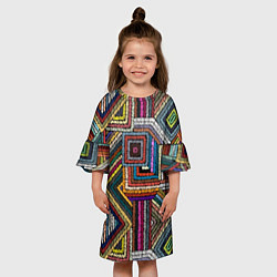 Платье клеш для девочки Этнический ковровый орнамент, цвет: 3D-принт — фото 2