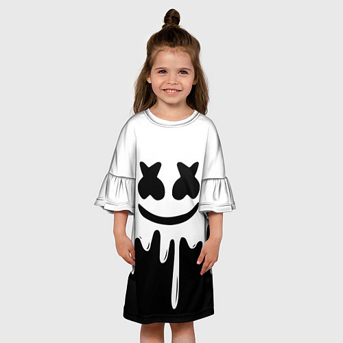 Детское платье MELLO BLACK x WHITE / 3D-принт – фото 3
