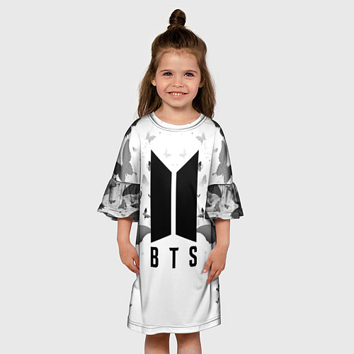 Детское платье BTS: Grey Butterflies / 3D-принт – фото 3