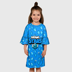 Платье клеш для девочки Brawl Stars: Blue Team, цвет: 3D-принт — фото 2