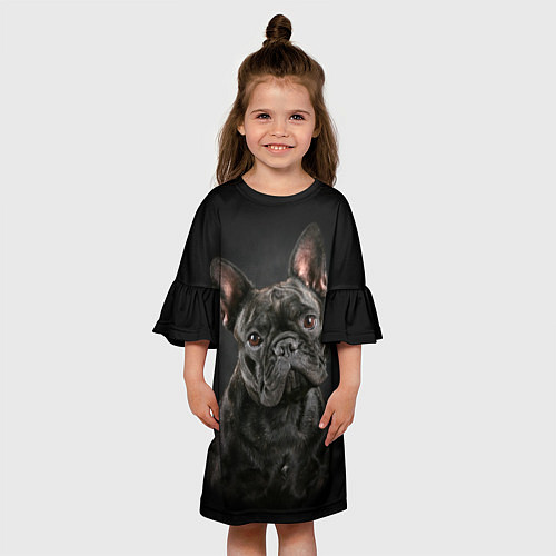 Детское платье Французский бульдог / 3D-принт – фото 3