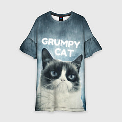 Платье клеш для девочки Grumpy Cat, цвет: 3D-принт