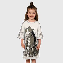 Платье клеш для девочки Наездница ковбойша, цвет: 3D-принт — фото 2