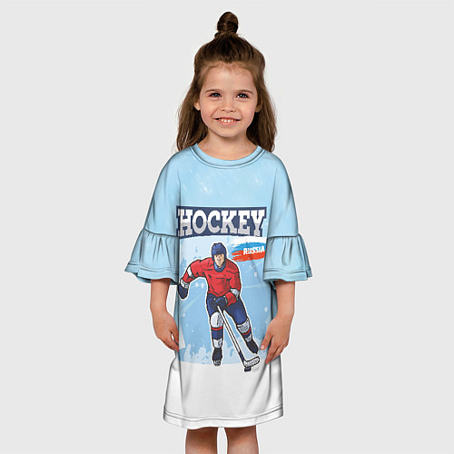 Детское платье Хоккей Russia / 3D-принт – фото 3