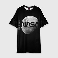 Платье клеш для девочки NASA Apollo 16, цвет: 3D-принт