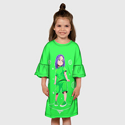 Платье клеш для девочки Billie Eilish: Acid Girl, цвет: 3D-принт — фото 2