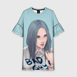 Платье клеш для девочки Billie Eilish: Bad Guy, цвет: 3D-принт