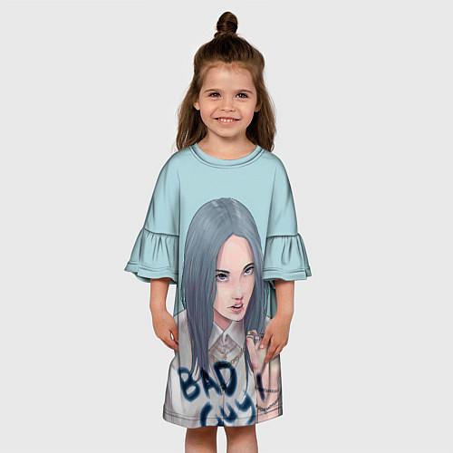 Детское платье Billie Eilish: Bad Guy / 3D-принт – фото 3