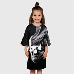 Платье клеш для девочки Wind - smoky skull, цвет: 3D-принт — фото 2
