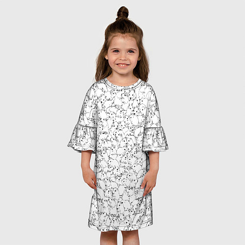 Детское платье Белые мыши / 3D-принт – фото 3
