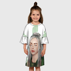 Платье клеш для девочки Billie Eilish, цвет: 3D-принт — фото 2