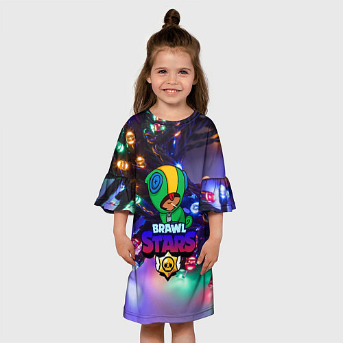 Детское платье BRAWL STARS НОВОГОДНИЙ / 3D-принт – фото 3