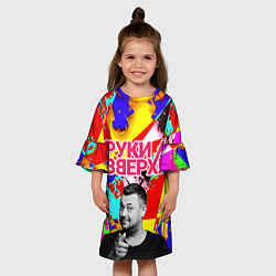 Платье клеш для девочки Руки Вверх, цвет: 3D-принт — фото 2