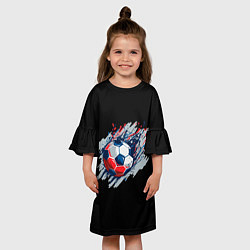Платье клеш для девочки Мяч, цвет: 3D-принт — фото 2