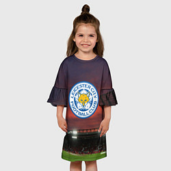 Платье клеш для девочки FC Leicester City, цвет: 3D-принт — фото 2