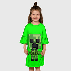 Платье клеш для девочки MINECRAFT CREEPER, цвет: 3D-принт — фото 2