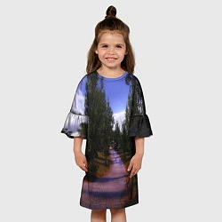 Платье клеш для девочки СТАЛКЕР ЗОВ ПРИПЯТИ, цвет: 3D-принт — фото 2