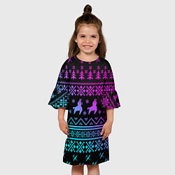 Платье клеш для девочки FORTNITE НОВОГОДНИЙ, цвет: 3D-принт — фото 2