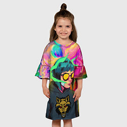 Платье клеш для девочки Девушка На Стиле, цвет: 3D-принт — фото 2