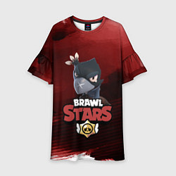 Платье клеш для девочки BRAWL STARS CROW, цвет: 3D-принт