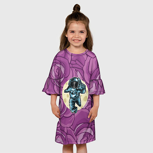 Детское платье Космонавт в розах / 3D-принт – фото 3