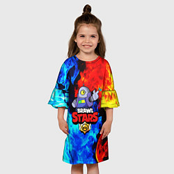 Платье клеш для девочки BRAWL STARS RICOCHET, цвет: 3D-принт — фото 2