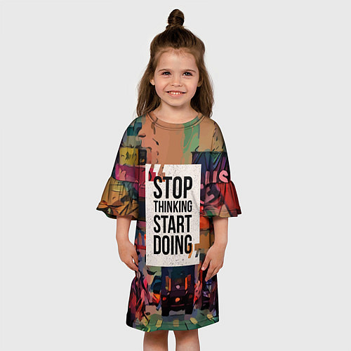 Детское платье Stop thinking Start doing / 3D-принт – фото 3