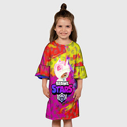 Платье клеш для девочки BRAWL STARS LEON, цвет: 3D-принт — фото 2