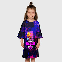 Платье клеш для девочки BRAWL STARS:СЭНДИ, цвет: 3D-принт — фото 2