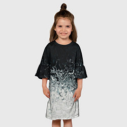 Платье клеш для девочки Вода абстракция, цвет: 3D-принт — фото 2