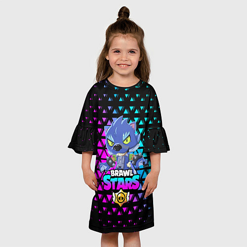 Детское платье BRAWL STARS LEON ОБОРОТЕНЬ / 3D-принт – фото 3