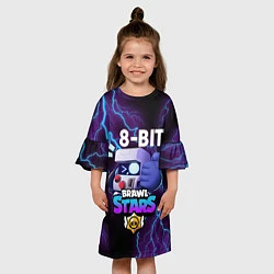 Платье клеш для девочки Brawl Stars 8-BIT, цвет: 3D-принт — фото 2