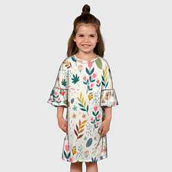 Платье клеш для девочки Цветочный орнамент, цвет: 3D-принт — фото 2