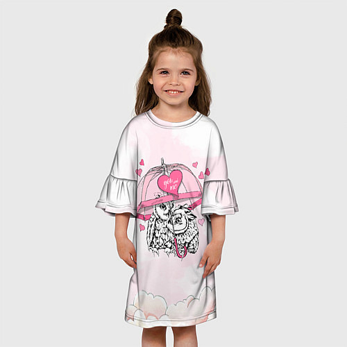 Детское платье Влюбленные совушки / 3D-принт – фото 3